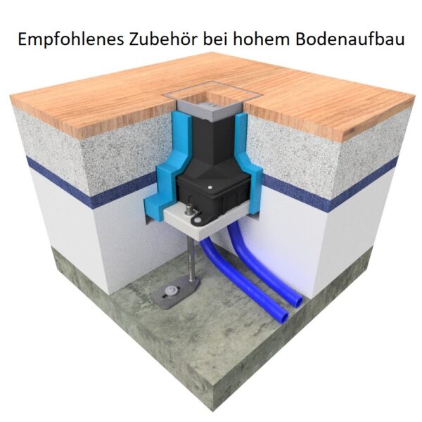 Produktbild UBD 100 109  -  Unterflur-Bodendose UBD 100 inkl. Blinddeckel mit Kante, geschlossen, und 15mm Vertiefung